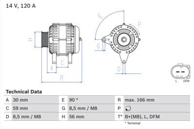 Bosch 0 986 041 870 Alternator for Audi, VW