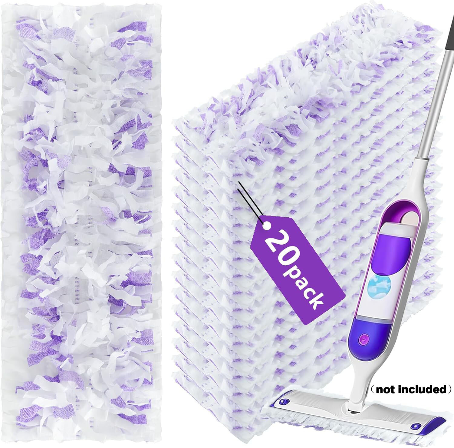 20-Pack Multi-Surface Disposable Mopping Pad Refills for Easy Cleaning