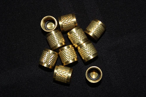 (10) HVACR Brass 1/4" Flare Hand Tighten Service Port Valve Caps w/ O-ring Seal