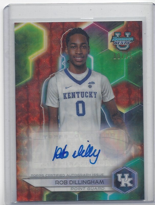 ROB DILLINGHAM 2023 BOWMAN'S BEST UNIVERSITY ORANGE GEOMETRIC REFRACTOR AUTO /25