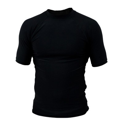 Rash Guard Rash Vest Schwarz MMA Kampfsport BJJ Running Kurzarm 