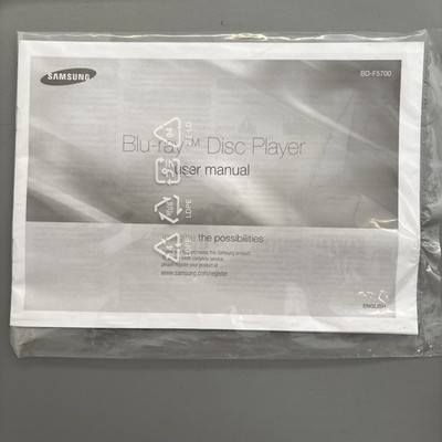 Samsung, Blu-Ray, Disc Player Users Manual, Bd   F5700