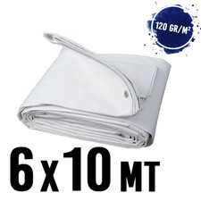 Telo telone impermeabile occhiellato mt 6x10 BIANCO 120 gr/m²