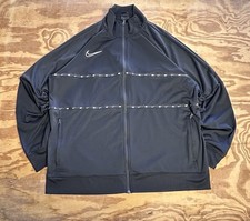 Nike Men's XXL Full Zip Track Jacket Sportswear Black White Long Sleeve Pockets