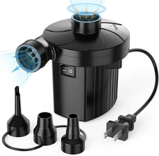 Electric Air Pump for Inflatables,Portable Quick-Fill Air Pump with 3 Nozzles
