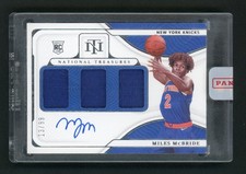 2021-22 MILES MCBRIDE 13/99 AUTO JERSEY PANINI NATIONAL TREASURES RC AUTOGRAPHS