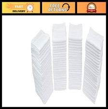 50 Pack Terry Cleaning Cloths - 12"x12" White Standard Towels for Home Auto
