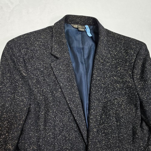Armani Exchange Tweed Blazer Mens 38R Fleck Speckled Casual Wool Silk Blend - Picture 4 of 16