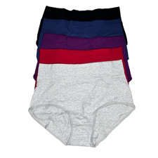 Women  s High-Waisted Cotton Briefs 5-Pack  Size XL  Soft Stretch Underwear