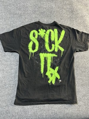 Y2K 2000s generation X WWE two words Suck It graffiti Shirt Size L Flawed 