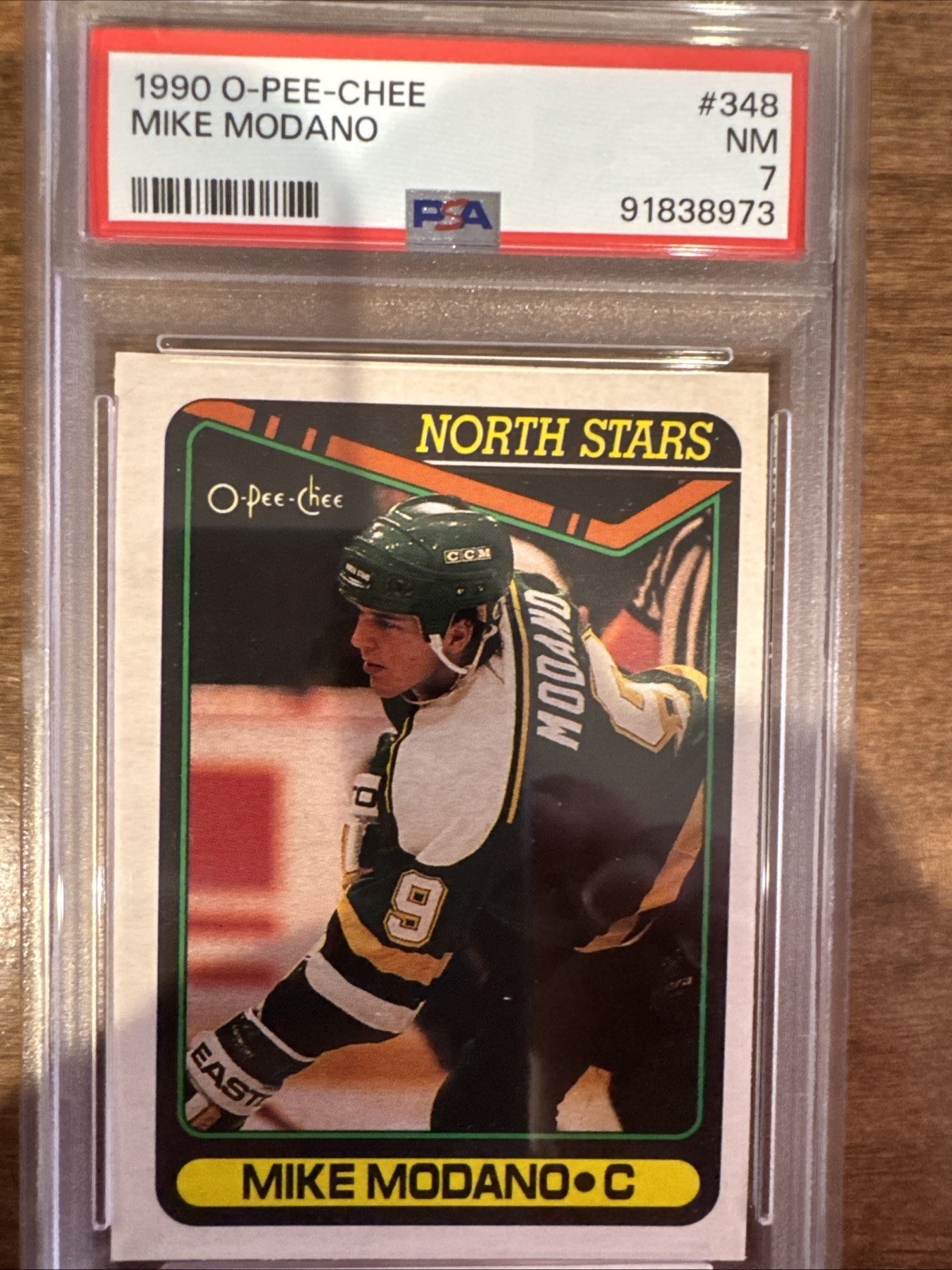 1990-91 O-Pee-Chee - Mike Modano #348 (RC) PSA 7