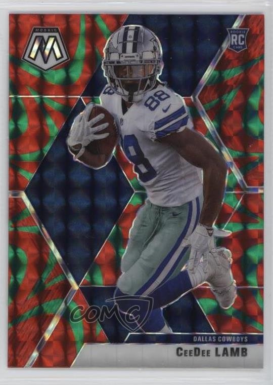 2020 Panini Mosaic Rookies Reactive Green Prizm CeeDee Lamb #207 Rookie RC 0ld5