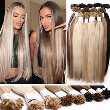Pre Bonded Keratin Nail U Tip Human Hair Extensions REAL THICK Fusion 0.5g/1g US