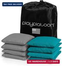 Play Platoon Premium Weather Resistant Duckcloth Cornhole Bags - Set of 8 Bean B