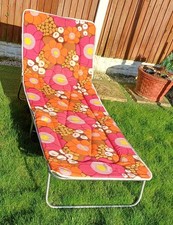 Sun Lounger Vintage Retro Flower Power Vibrant Floral Print 1970s Holland Prop
