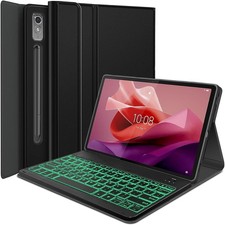 Wineecy Backlit Keyboard Case for Lenovo Tab P12 12.7 Inch 2023 Tablet, 7 Black