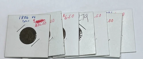 Lot of (7) Indian Head Pennies -All 1896-Good to Very Good Condition