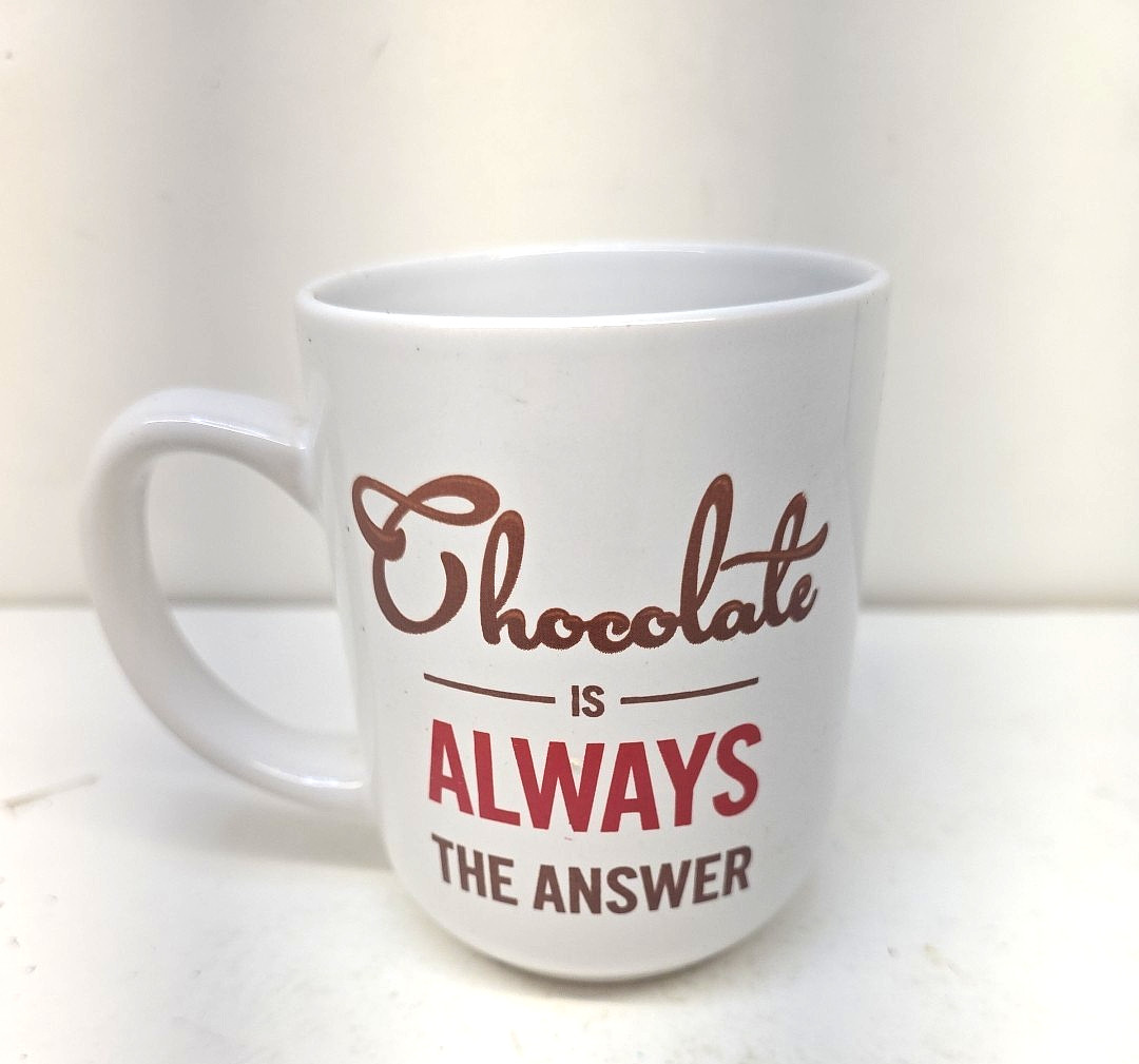 Royal Norfolk Stoneware "Chocolate is Always The Answer"  12 oz Coffee Mug