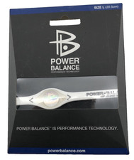 Power Balance Performance Technology Wristband - White - Size L 20.5cm NIB