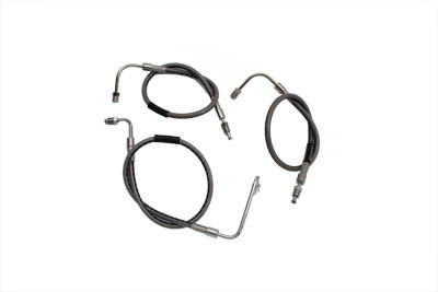 Stainless Steel Front Brake Hoses 23-3/4 inch and 21 inch fits Harley Davidson - Picture 1 of 1