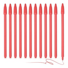 12Pcs Colored Gel Ink Pens, 0.5mm Red Gel Ink Ballpoint Pens, Red