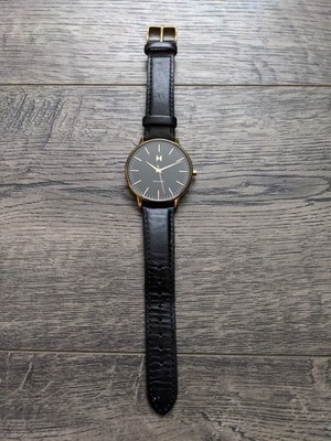 MVMT Boulevard Mens Black & Gold Stealth 38mm Watch Needs Battery