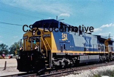 Orig Train Slide CSX Chessie Seaboard Consolidated 243 CM44AC Lansing Michigan 