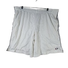 Champion Men's White Mesh Athletic Shorts Size Large Elastic Waist Drawstring
