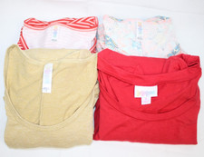 LuLaRoe Women's Tops Set of 4 Blouses Shirts Small Red Pink Stripes Floral EUC
