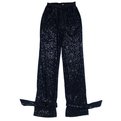 Jonathan Simkhai Hose Damen klein schwarz Pailletten groß 70er Disco Glitzer