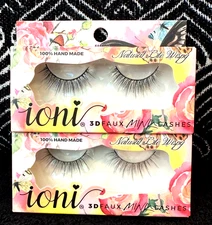 🌺2pk IONI 3D FAUX MINK NATURAL LITE WISPY DRAMATIC REUSE FULL FALSE EYELASHES