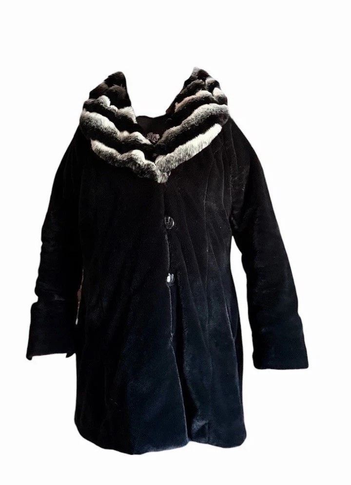 Manteau long en fausse fourrure argenté/gris Dennis Basso - France