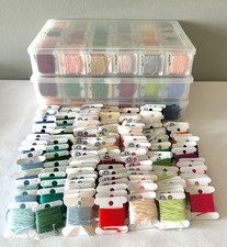 DMC Embroidery Floss Thread Lot of 527 Carded Some Numbered 3 Cases