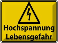 Blechschild 30X40 Cm Hochspannung Lebensgefahr Warnschild Hinweisschild Sicherhe