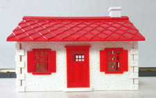 Vintage Plasticville USA Cape Cod House Kit HP-9 O Scale Bachmann Red White