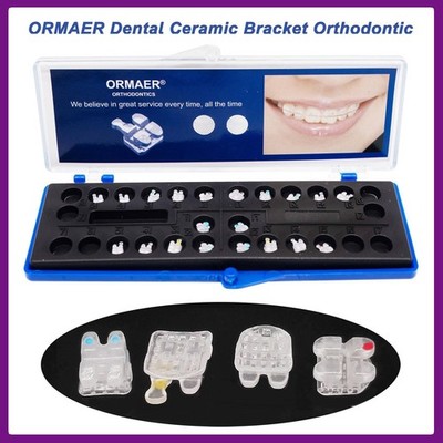 ORMAER Dental Ceramic Bracket Orthodontic Mini Clear Brace MBT/ROTH 022 345 Hook