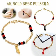 14K GOLD Filled Baby Azabache Bracelet 5.5  / PULSERA MANO DE AZABACHE BEBE