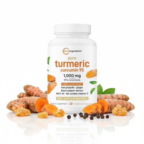 Pure Turmeric Curcumin Capsules | 95% Curcuminoids w/ Black Pepper & MCT Oil. - Picture 1 of 18