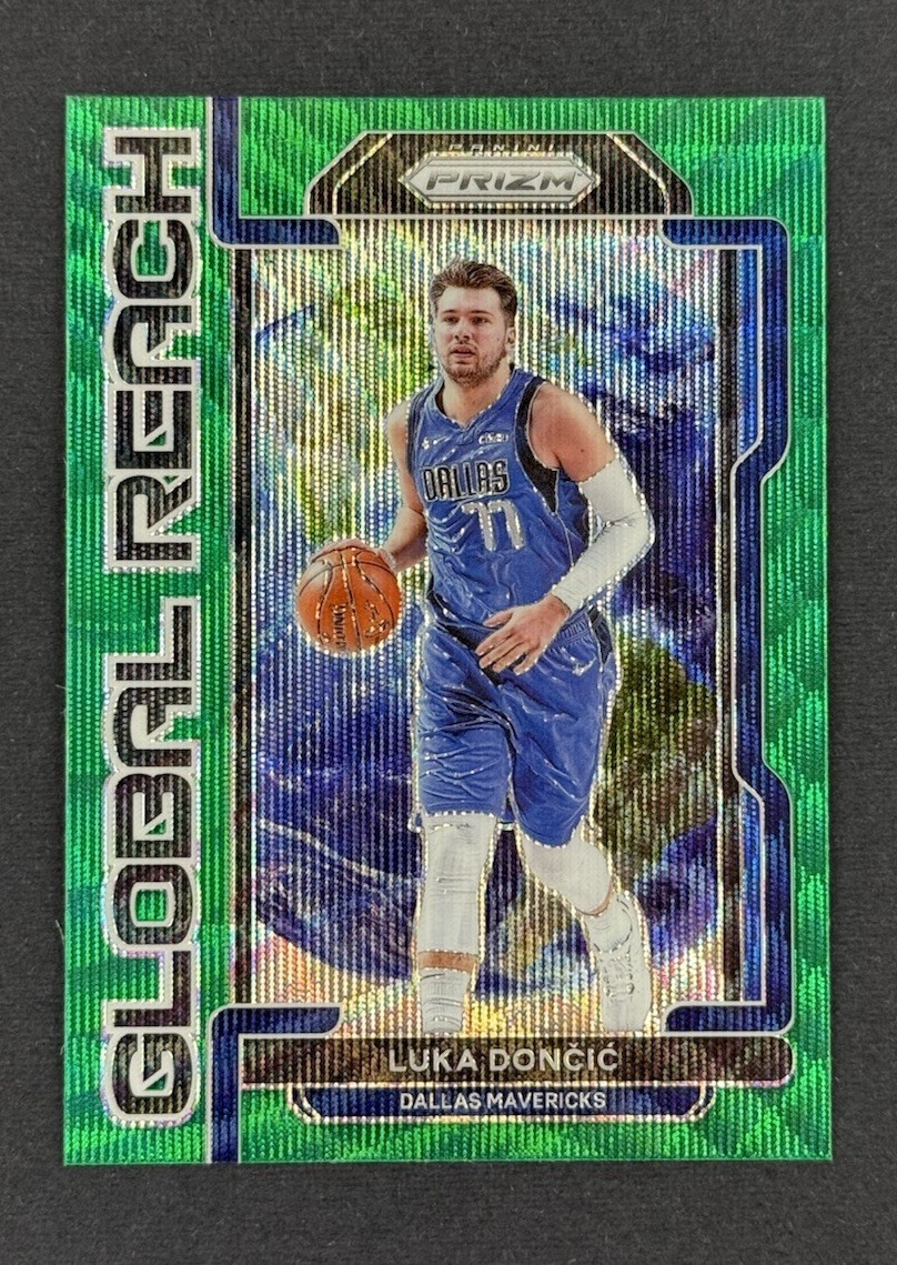Luka Doncic 2021-22 Panini Prizm NBA Green Wave SP Parallel Global Reach #4