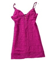 Y2K Victoria s Secret The Lacie Hot Pink Lace Slip Chemise Small Vintage
