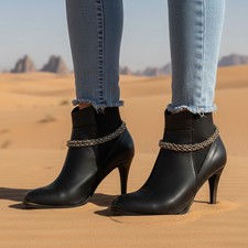 Women Gold Silver Metal Chain Twisted 2 Boot Bracelets Shoe Charm Fashion Anklet