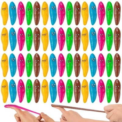 60 Pcs Finger Slingshot Poop Toys - Novelty Party Amusements, 5 Colors Fun Prank