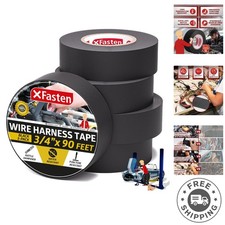 Durable 3/4" x 90' Automotive Cloth Electrical Tape - High-Heat Resistant 5-Pack
