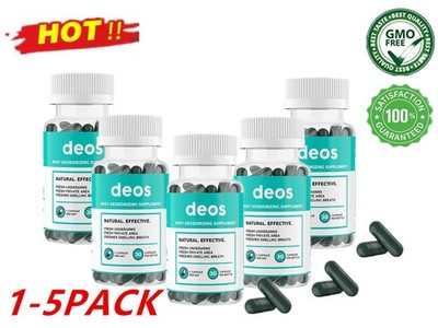 1-5er Pack DEOS Internal Deodorant Supplement - Ganzkörper Deodorizer 30 Kapseln