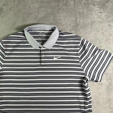 Nike Dri-FIT Golf Polo Shirt Striped Athletic Training XL (READ)