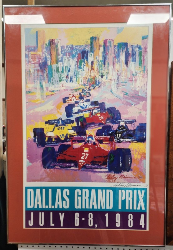 Leroy Neiman Signed Dallas Gran Prix July 1984 F1 Poster Formula 1