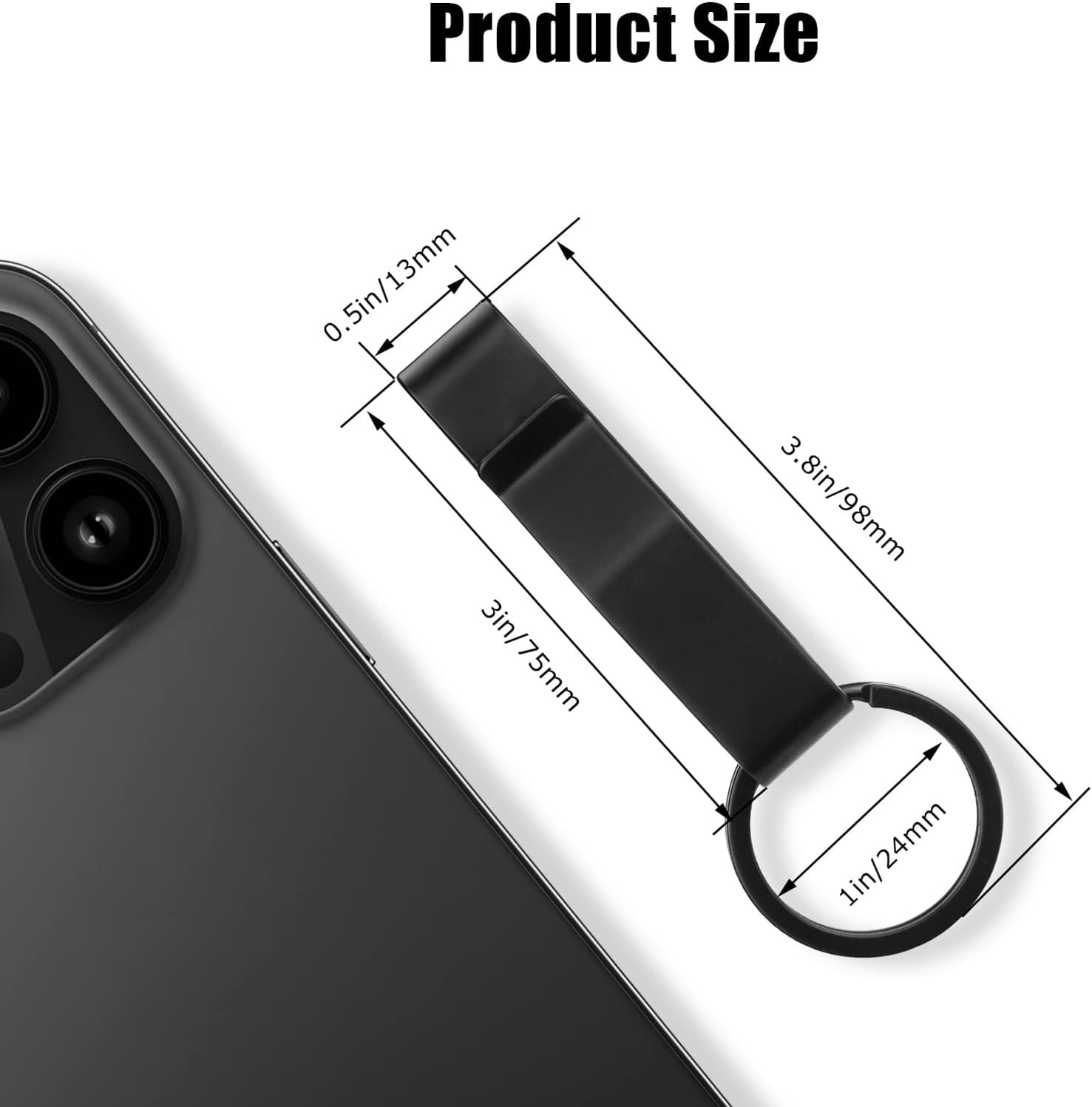 Duty Belt Key Holder, 2 Pack Clip, Stainless 2 Pack, Black 2 