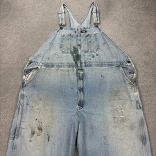 Dickies Dungarees Adult 50x28 Blue Overalls Bib Denim Work Wear Carpenter Mens 