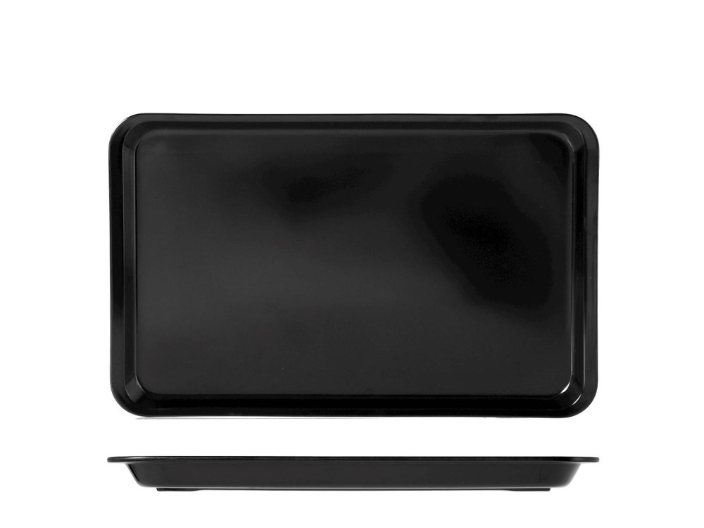 H&h Tray With Melamine Border 40x25x2 Black Table