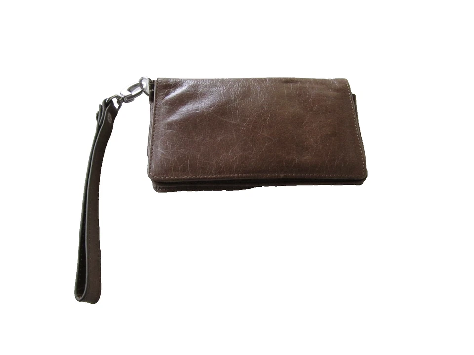 Cartera sin asas Hobo International muñeca cuero marrón correa extraíble Foto 2 de 4